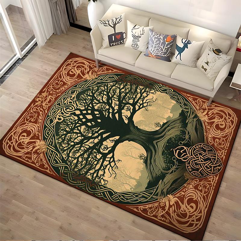 Tree of Life design carpet, non-slip rug, suitable for living room and bedroom sofas