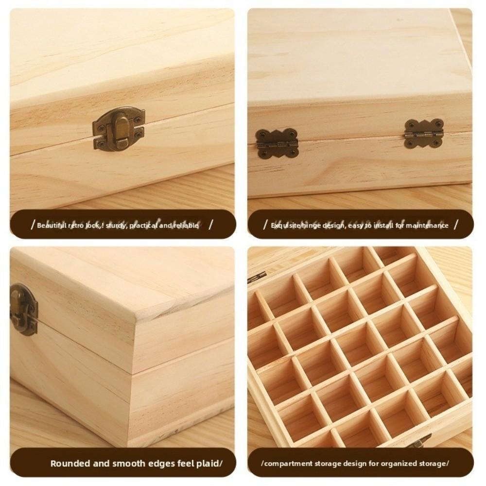 Durable Essential Oil Storage Box Wooden Essential Oil Organizer Aromatherapy Container  Travel Use