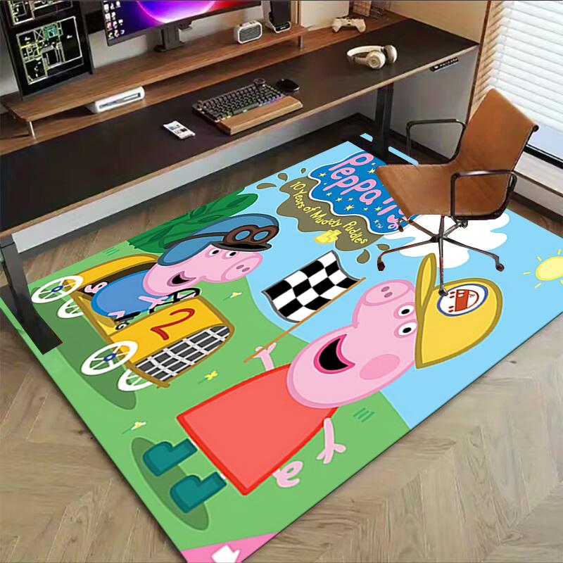 1pc Peppa Pig Party Parade Carpet for Playroom Bedroom Living Room Sofa Home Decor,kids Game Area Rug Non-slip Floor Mat Y723134
