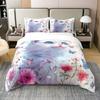 Cat And Butterfly Duvet Cover Sets Lightweight Quilt Cover With 2 Pillowcases Colorful Butterfly Animal Pet Theme Bedding Sets