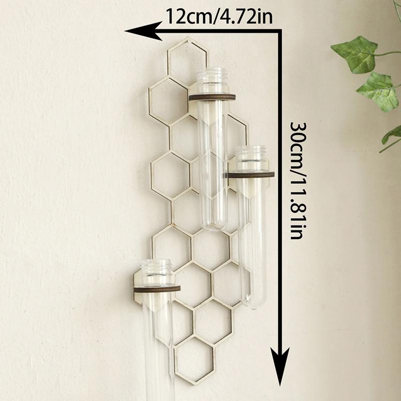 Wall Propagation Station Wall Art Plant Terrarium Flower Vase Wall Decor Rack Honeycomb Propagation Station Plant Test Tube Home