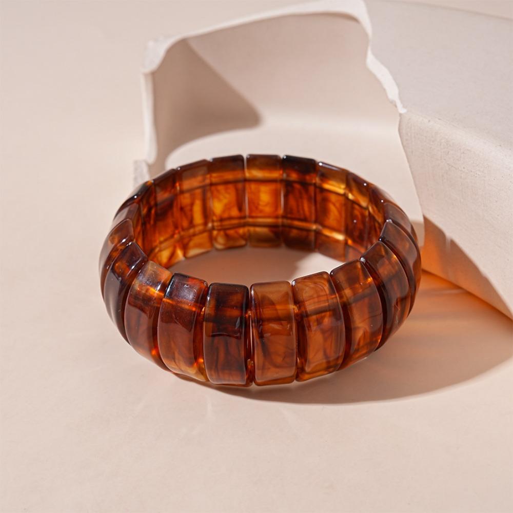 Smudging Irregular Wide Bracelet Bohemian Retro Hand Ring Unique Acrylic Bangle  Friend Gift