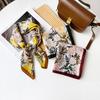 Flower Silk Scarf Neck Protection High-end Square Scarf Korean Matching Clothing Small Scarf Scarf Square Scarf Neck High-end Sense