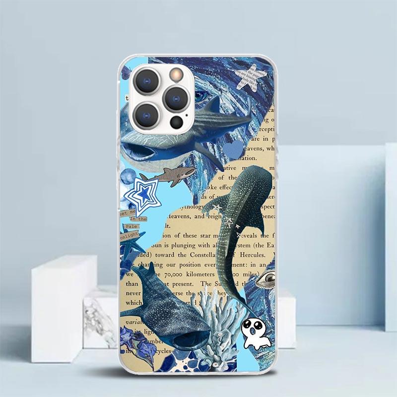 Ocean Whale Shark Soft Cover for iPhone 16 17 Air 15 14 Pro Max 16E Phone Case 13 Mini 12 11 7 SE 8 Print Pattern Fit Cases 16 1