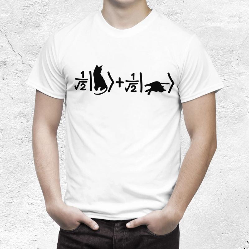 Funny Schrdingers Cat Quantum Physics Unisexs T Shirt Unisex Tee Spring Summer Humor Novelty Streetwear Oversize Cotton Loose Top
