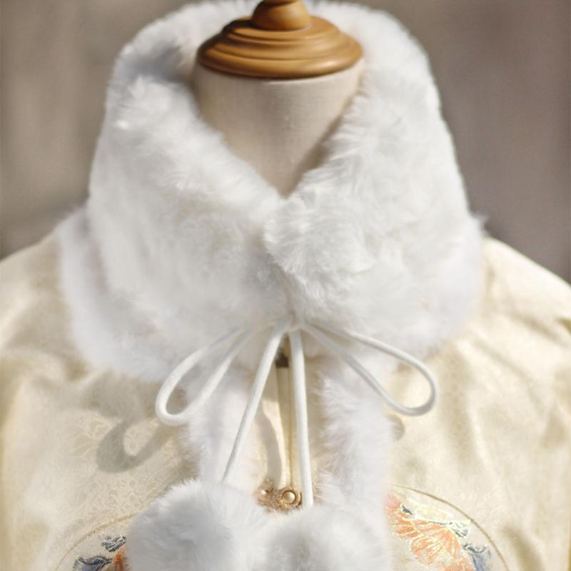 Neck Warmer Scarf Neck Gaiter for Women Girl Hanfu Thicken Warm Scarf