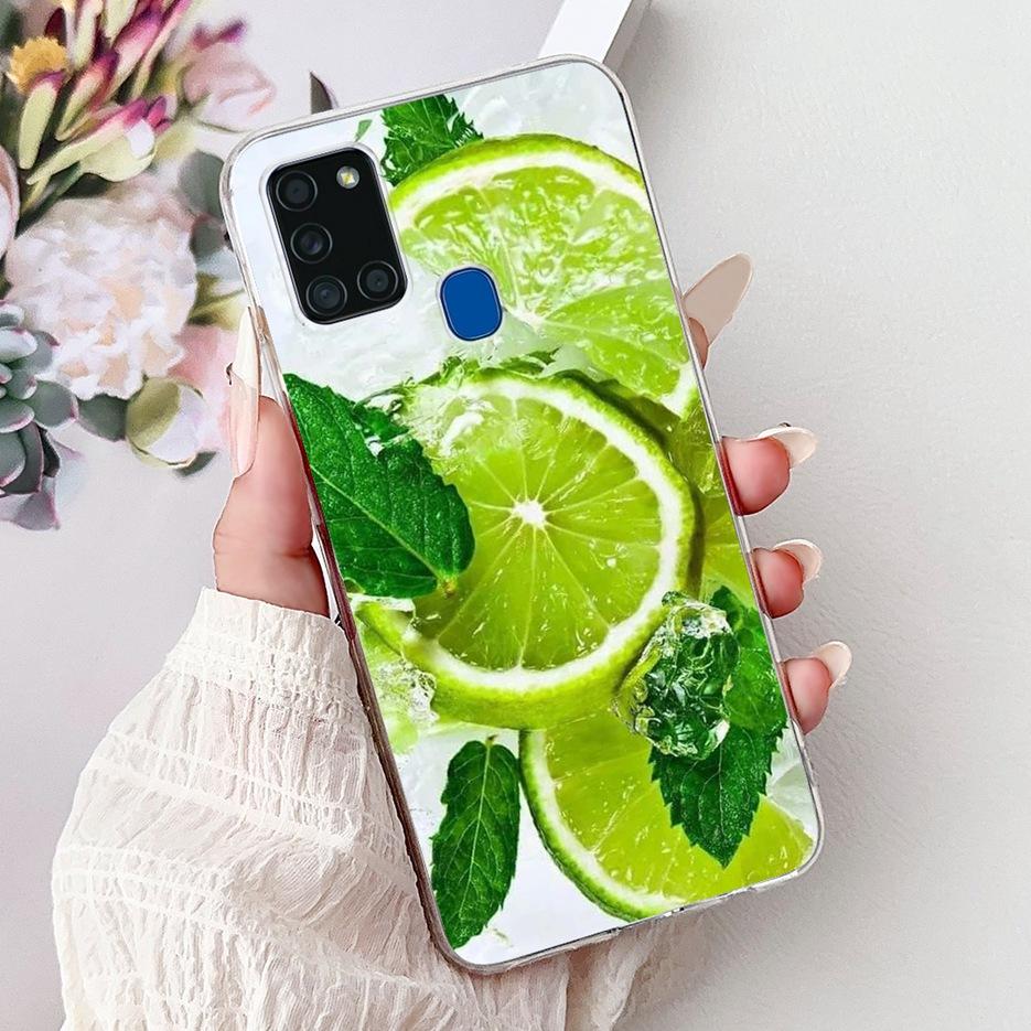 For Samsung Galaxy A21S Case SM-A217F Cute Lucky Koi Painted Cover Soft Slim Phone Case For Samsung A21s A217F Back Cover Bumper