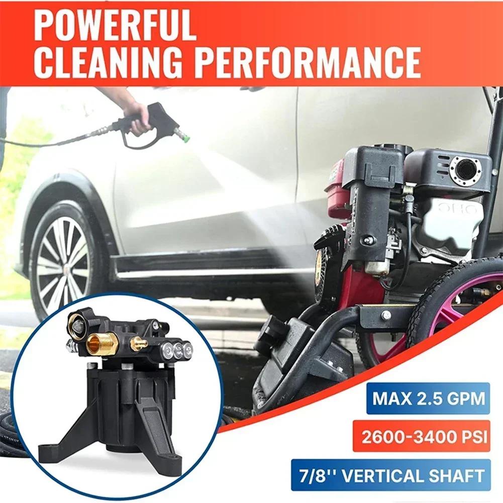 Pressure Washer Pump Kit Max 3400 PSI 2.5 GPM 7/8" Shaft Replacement Pump High-Pressure Cleaning Pump