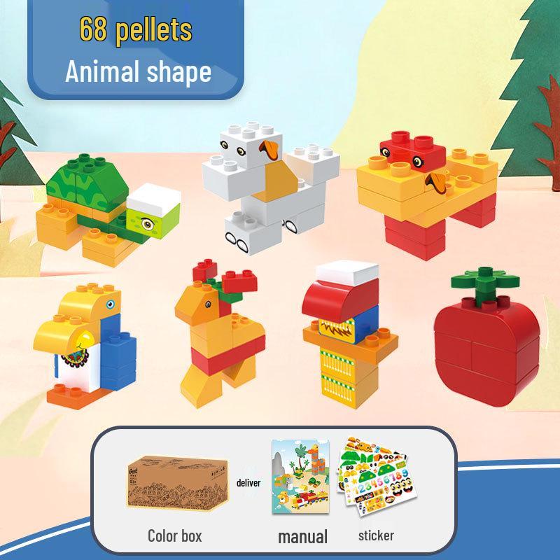 

Большой набор строительных блоков с животными для детей 2-6 лет - Развивающая игрушка для раннего обучения и творчества