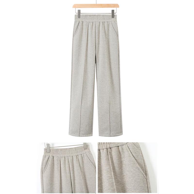 Women's Winter Warm Elastic Waist Straight-Leg Trousers