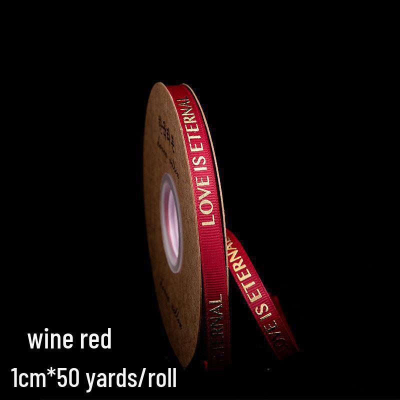 Gold-stamped Polyester Gift Ribbon Bow for Cakes & Floral Packaging