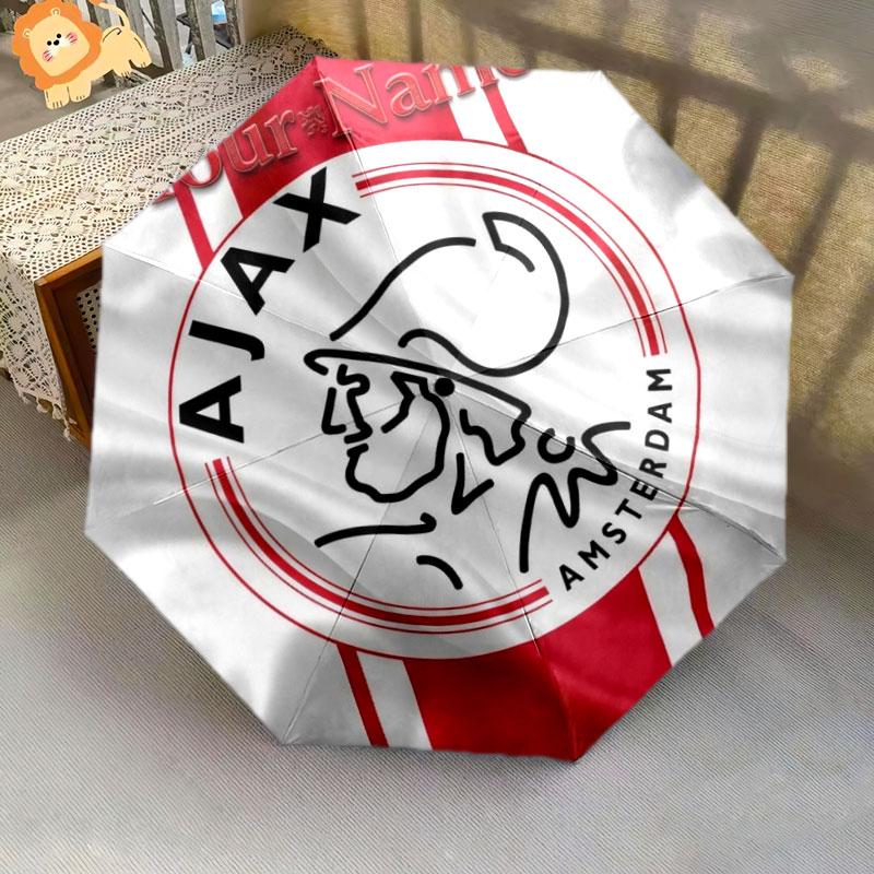 1 PC Automatic Folding Umbrella - AFC Ajax Custom Name Pattern, Portable & Foldable Design with 8 Ribs, Christmas Birthday Gifts
