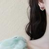 High-end and Elegant Heart-shaped Earrings with Pink Ear Studs As Accessories