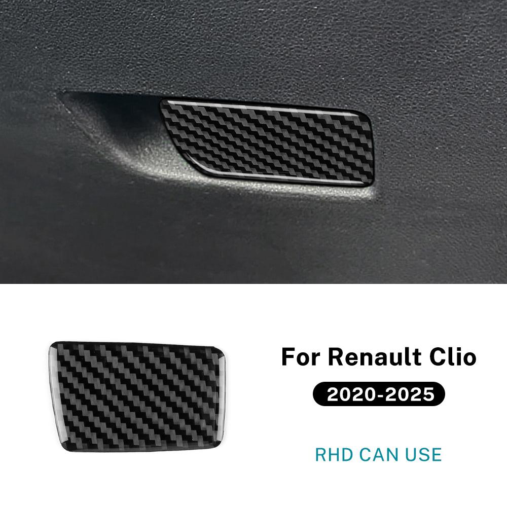 

Наклейка из настоящего мягкого углеродного волокна для Renault Clio 5 MK5 2020 2025 2025 2025 2025 2025 LHD RHD Отделка интерьера бардачка со стороны пассажира