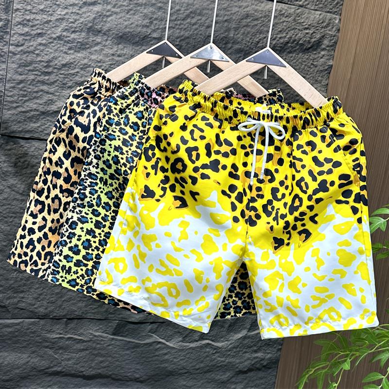 Übergröße M-7XL Sommer Shorts Herren Elastischer Bund Leopardenmuster Lässige Shorts Sommerkleidung