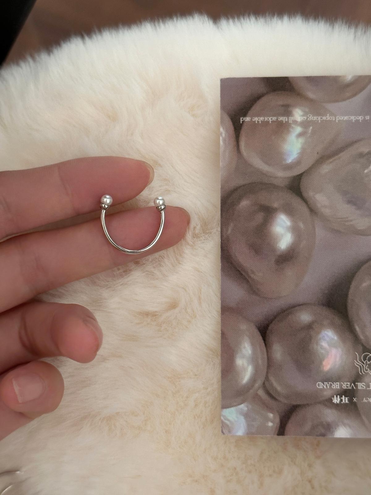 

Кольцо с жемчугом Xiaoxiang, персонализированное, женское, нишевое, с холодным модным темпераментом, кольцо на указательный палец из стерлингового серебра, новое opening adjustable