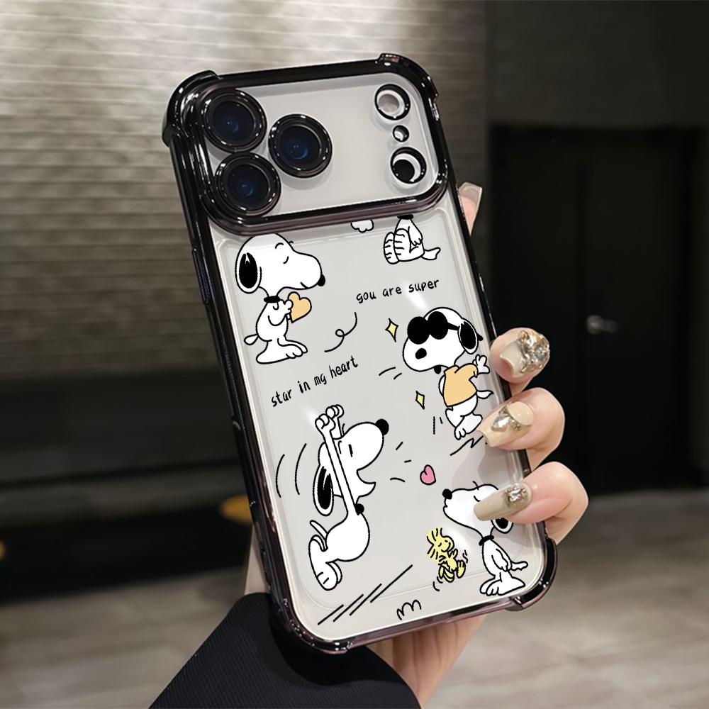 Cute S-Snoopys Dog Line Phone Case for Samsung Galaxy A57 A56 A55 A54 A53 A52 A37 A36 A16 A06 4G 5G Anti-drop Transparent Cover