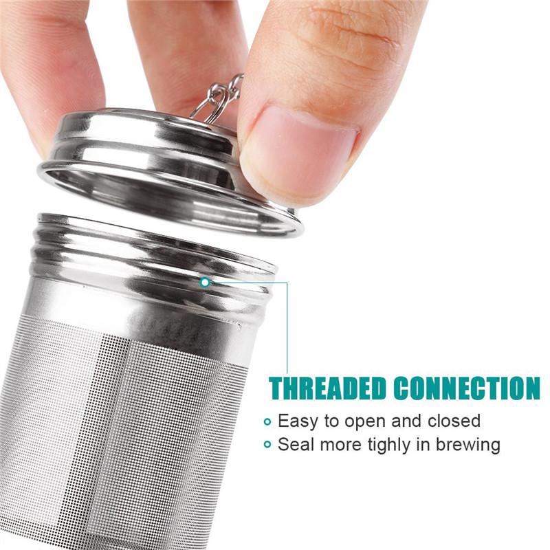 1PC Stainless Steel Tea Infuser Cylindrical Reusable Mesh Filter Leaf Spice Herbal Teapot Strainer Home Kitchen Accessories