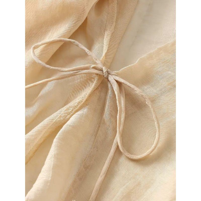 Kaslead New Arrival Women's Fashion Style Fashion Casual Minimalist Translucent Double Breasted Shirt 9878063