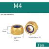 Wieyi 1/2/5/10Pcs M4 M5 M6 M8 M10 Brass Hex Nylon Insert Lock Nut Self-locking Locknut Copper Hex Self-locking Nylock Nut