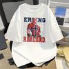 Erling Haaland Norway Football Player Anime Style Tshirt Number 9 Jersey Short Sleeves Tees Vintage Cotton Printing Tshirt