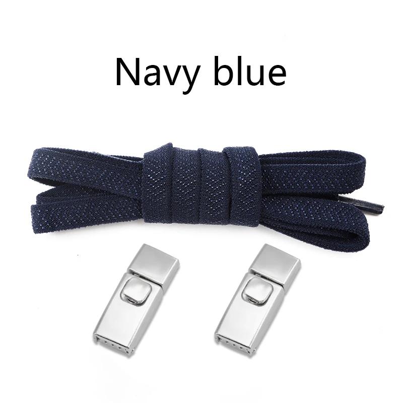 1Pair 8MM Flat Tennis No Tie Shoelace Press Lock Shoelaces Without Ties Elastic Laces Sneakers Adult Kids for Shoes Accessories