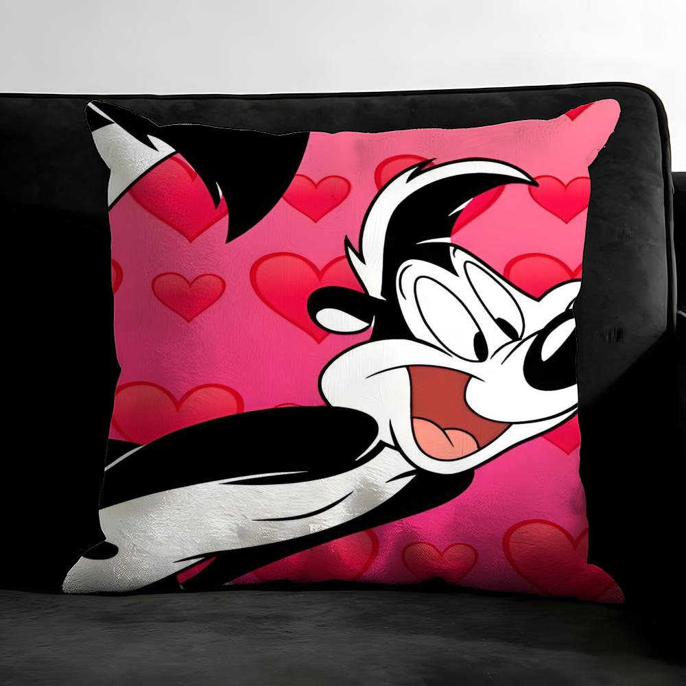 PPepe LeE Pew Cartoon Cushion Cover Pillowcase Ultra Soft Skin Friendly Fabric Cloud Like Comfort Concealed Zipper