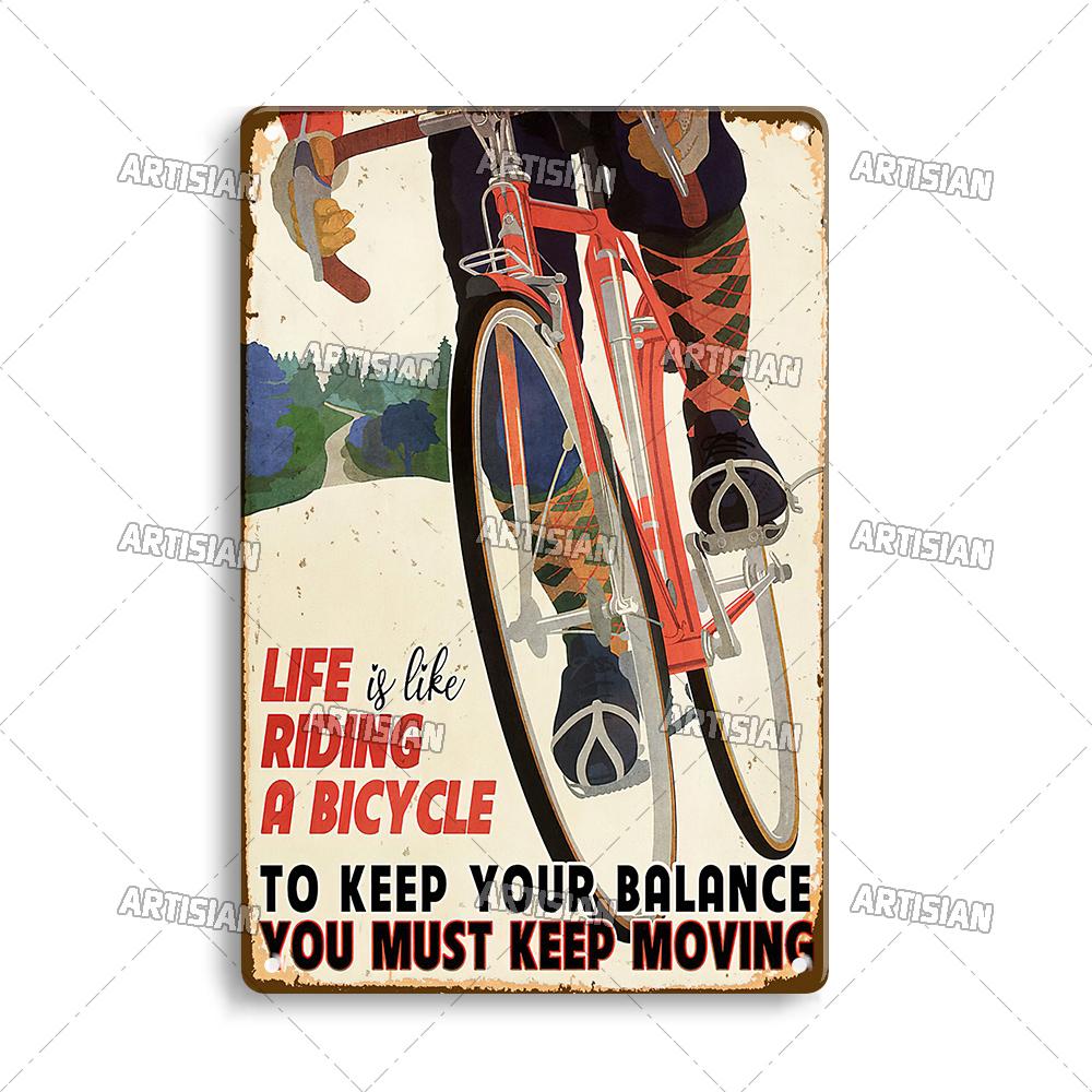 Artisian Cycling Decorative Plaque Bicycle Metal Sign Bike Sport Tin Plate Wall Decor Garage Bar Pub Club Hotel Cafe Kitchen