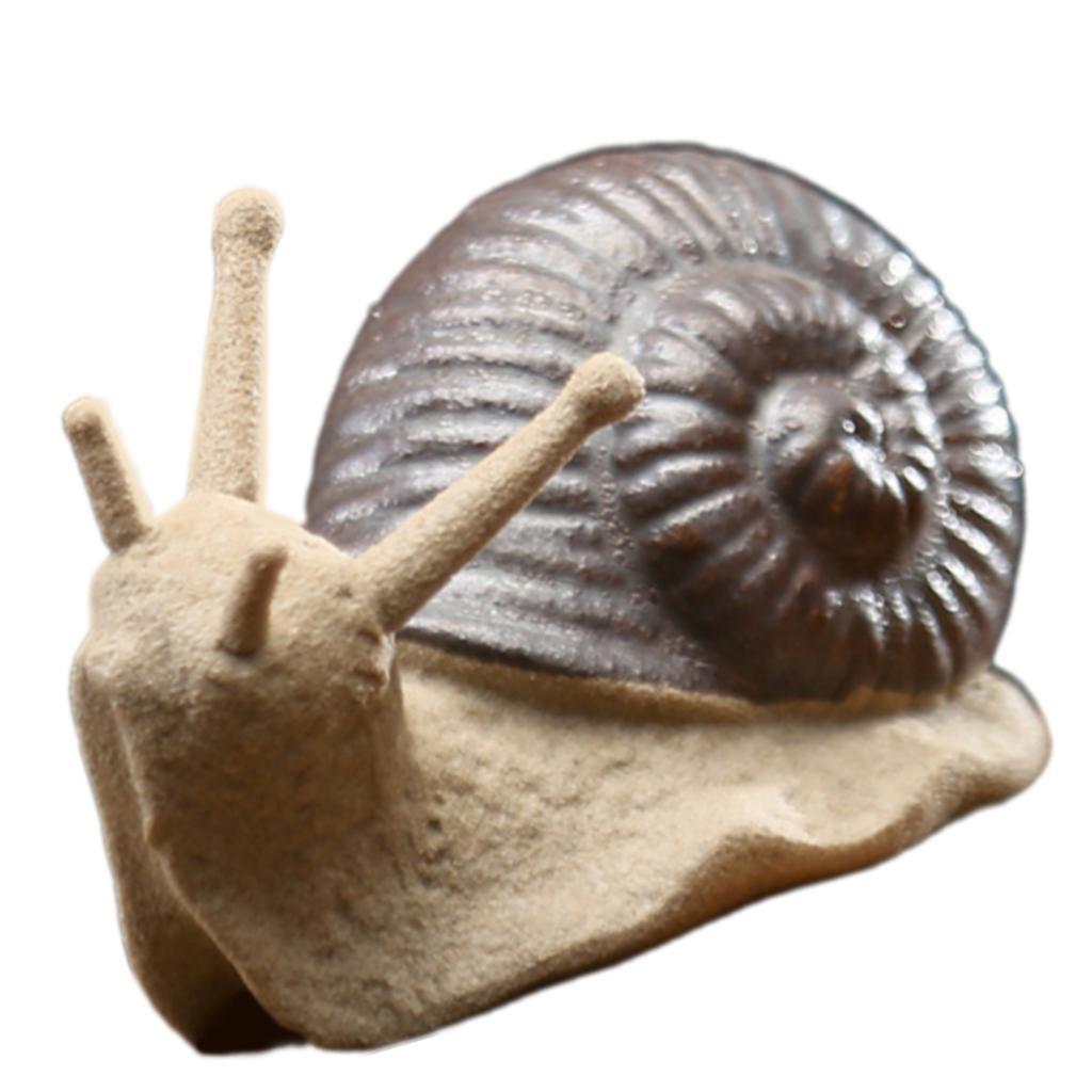Snail Miniature Figurine Model Coarse Pottery Ceramics Snail Statue Ornament for Fairys Garden Landscape Decoration