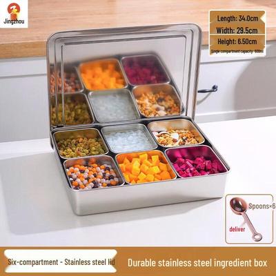 Stainless Steel Multi-Compartment Serving Box
