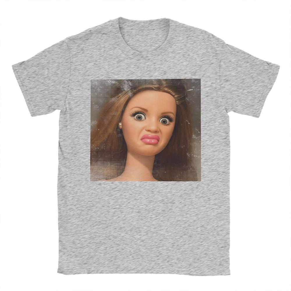 Men Womens Disgusted Doll Meme Face Printed T Shirt Cotton Clothing Crazy Short Sleeve Crew Neck Tees Gift Oversized TShirts