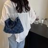 Bolsa feminina com corrente de diamantes Bolsa de ombro jeans Bolsa transversal