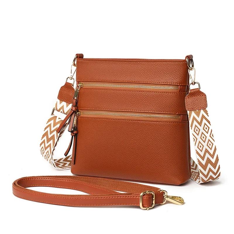 

Сумка-мессенджер из натуральной кожи для женщин, вместительная многослойная сумка-ведро для женщин, кожаная сумка через плечо