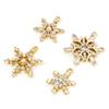 1 Piece Brass Christmas Charms 18K Gold Plated Christmas Snowflake Clear Cubic Zirconia Pendants For DIY Jewelry Making Findings