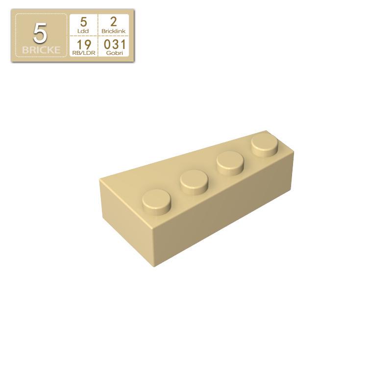 BRICKE 4x2 Left Wedge Brick - Compatible with LEGO 41768 Blocks, DIY Educational Loose Parts