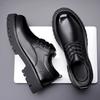 Fashion High-quality Thick Bottom Mens Lace Up Round Toe Brown Business Shoes Luxury Brand Oxford Shoes Classic Men Shoes for Wedding
