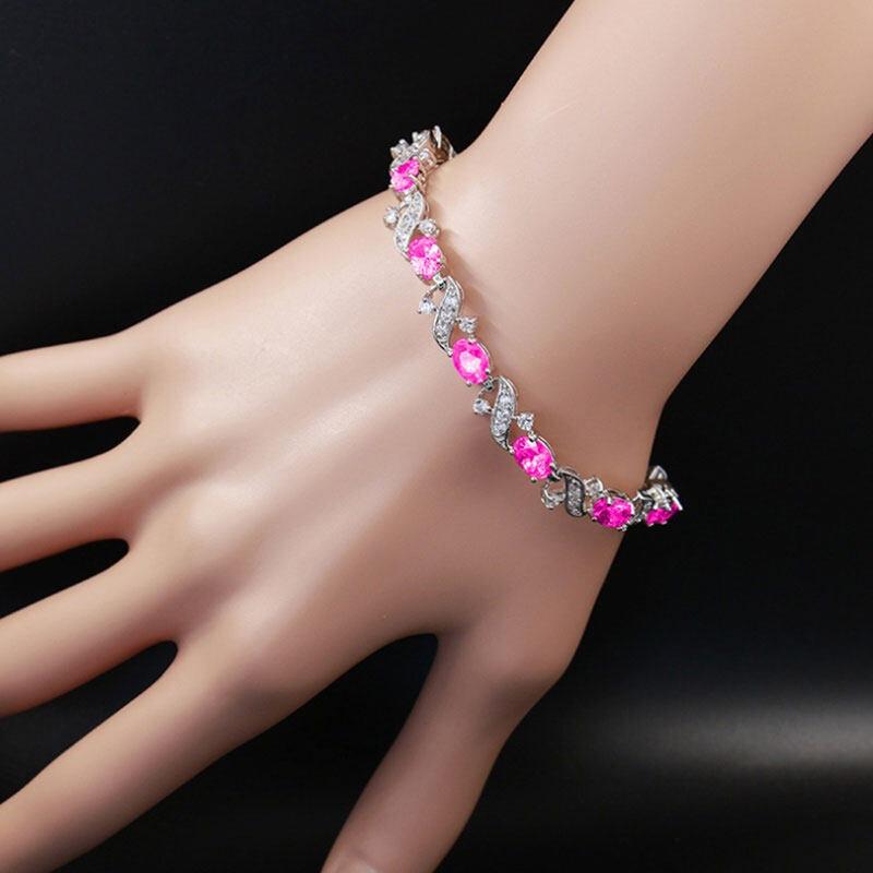 Bracciale a Sette Fili Colorato a Forma di Croce con Zirconi per la Mano delle Donne