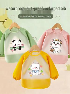 Waterproof Long Sleeve Baby Bib: Anti-Stain, No-Wash, Reversible Apron for All Seasons