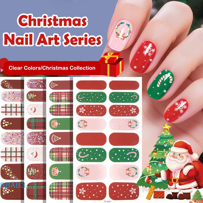 Christmas Series Full Cover Nail Stickers Snowflake Nail Decal Women Self Adhesive Manicure Designer Nail Art Sticker Decoration