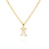 New English letter necklace plated with real gold and slightly inlaid with zircon letter pendant stainless steel chain