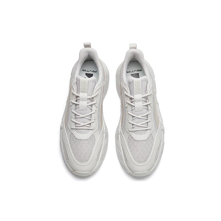 New Anta Life Collection Slip Resistant Cushioning Wear Resistant Low Top Skateboard Shoes Men's Gray 112228051-1