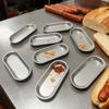 4PCS Aluminium Zinc Zinc Alloy Sausage Bread Baking Pan Oval Hotdog Bun Pan Durable Hot Dog Bread Mold  Bakery