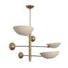 “3 Light Mid Century Modern Raw Brass Sputnik Chandelier Pendant Ceiling Fixture”