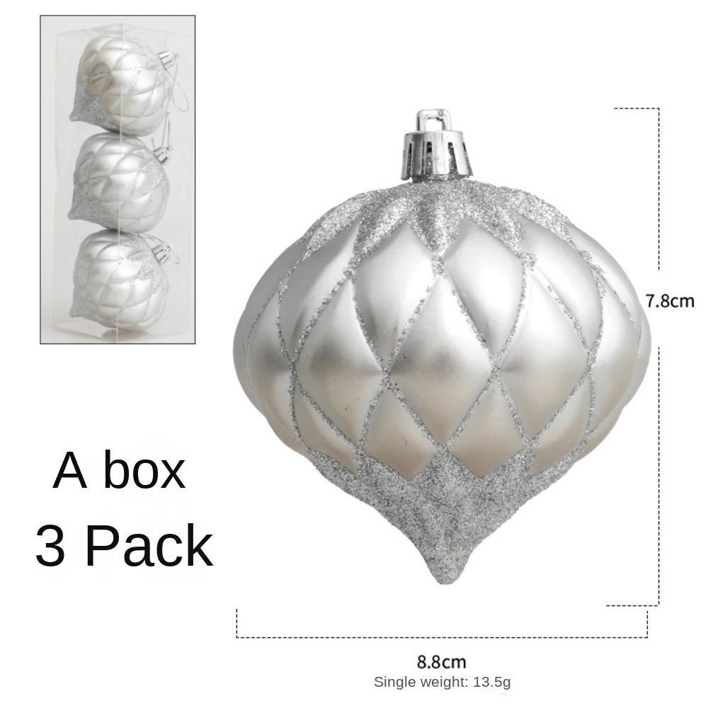 

3 шт./кор. DIY поделки окрашенные рождественские елочные украшения окрашенные луковые шарики рождественские украшения серебряный