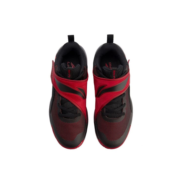 Li Ning Yushuai Non Slip Lightweight Mid Top Basketball Shoes Men's Black Red ABPN015-5