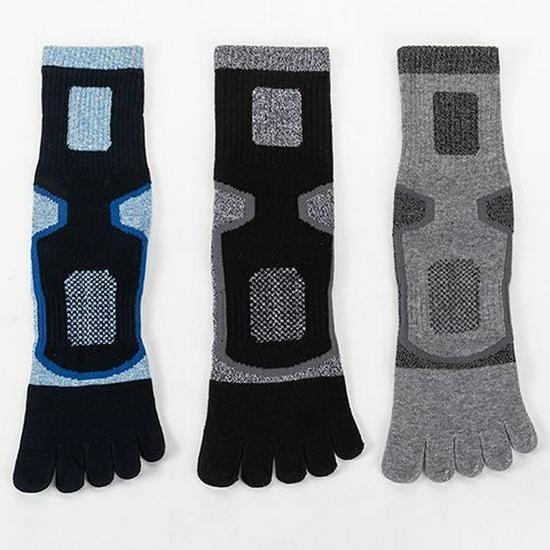 Men's Mid-Calf Split-Toe Breathable Sport Socks - Wear-Resistant and Sweat-Absorbent Five-Toe Design