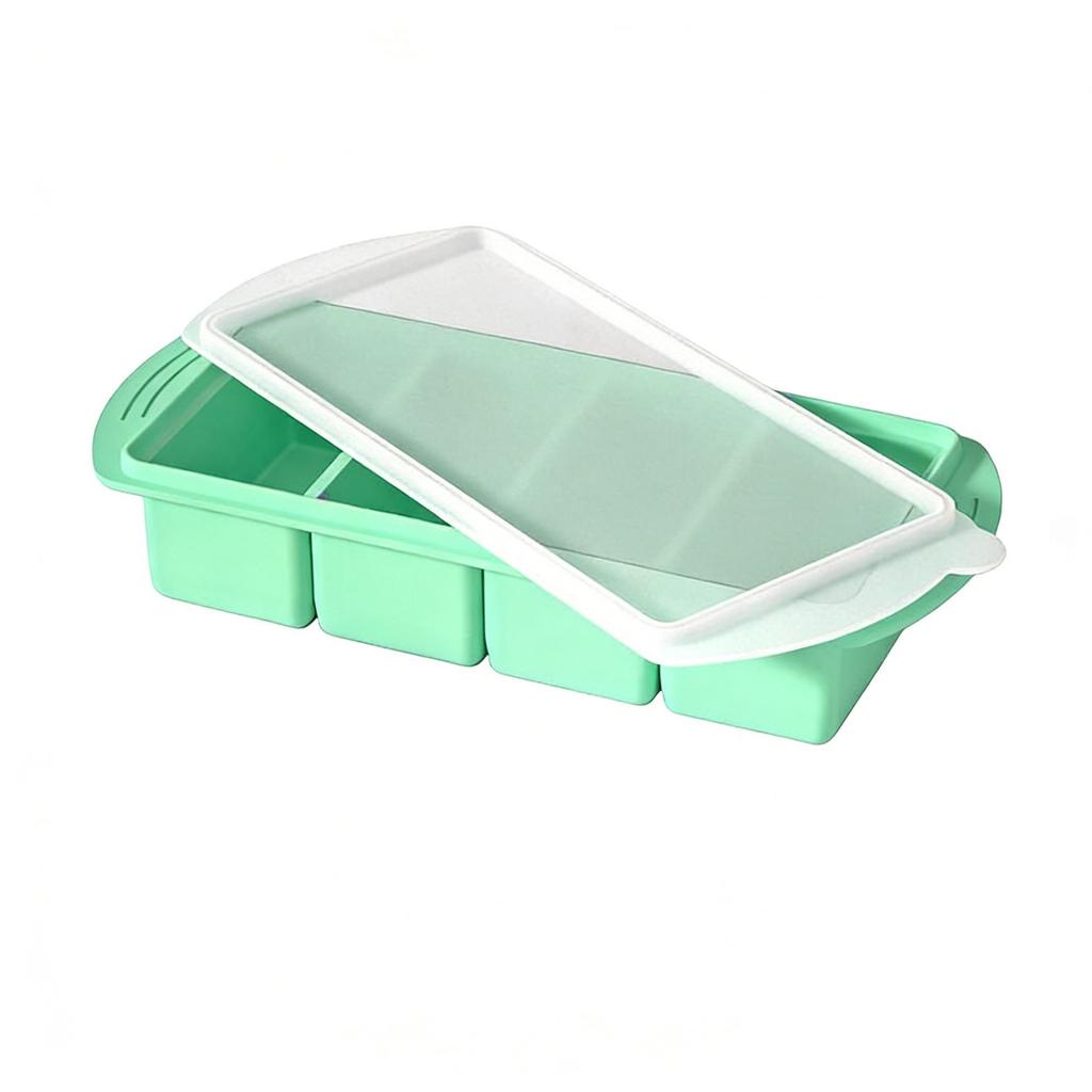 Frozen Soup & Baby Food Silicone Ice Cube Tray - 4/2 Grids, Freshness Storage Box.