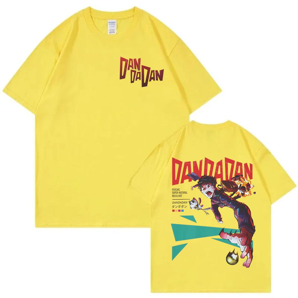 Japanese Anime Dandadan Double Sided Print Tshirt Men Women Fashion Cartoon Short Sleeve Tshirts Summer Casual Cotton T Shirts