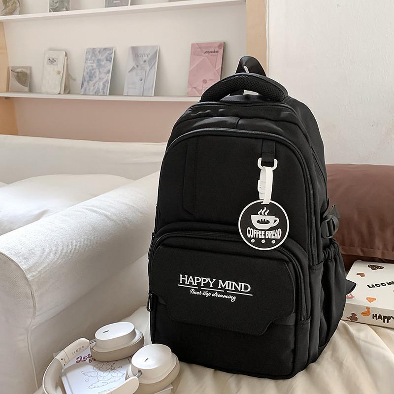 Leisure Capacity Big Backpack With Letter Print Design For Daily Student Campus