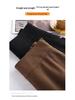 Women's Woolen Wide-Leg Cropped Pants - High-Waisted, Plus Size, Black Palazzo for Autumn/Winter 2025